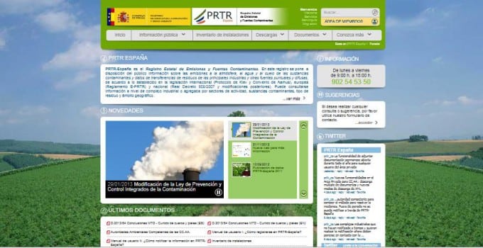 PRTR España · web · backoffice